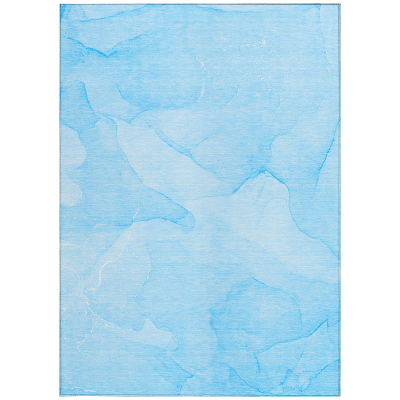 Tapis extérieur lavable antidérapant bleu 8 pi x 10 pi
