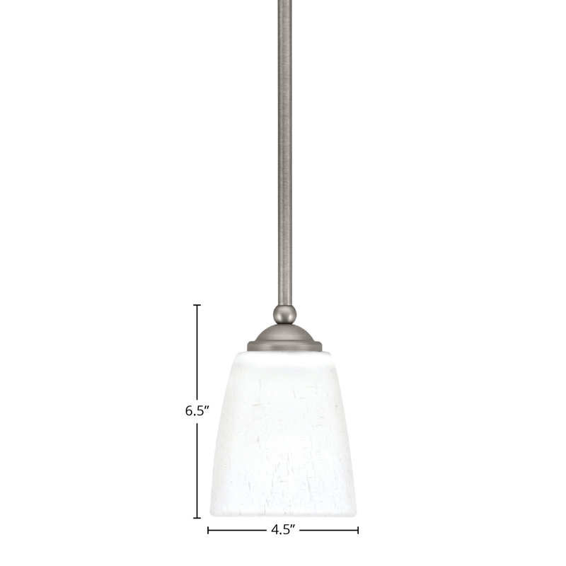 Mini-luminaire suspendu suspendu Zilo, fini granit foncé avec verre de 4,5 po, Graphite