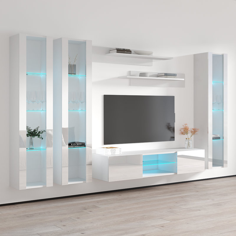 Meuble audio-vidéo flottant Fly, Blanc