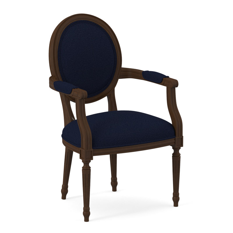 Chaise avec accoudoirs en tissu Dauphin, Noyer noir, Uniforme Margaret