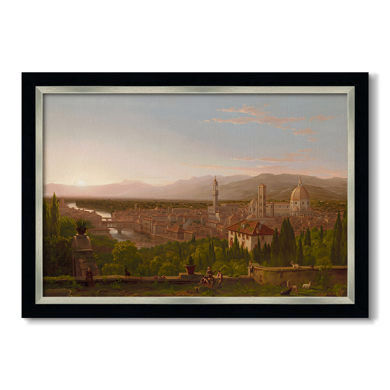 Vue de Florence de San Miniato, 1837 - Thomas Cole - Toile encadrée sur mesure, Dimensions intérieures 24 po x 34 po