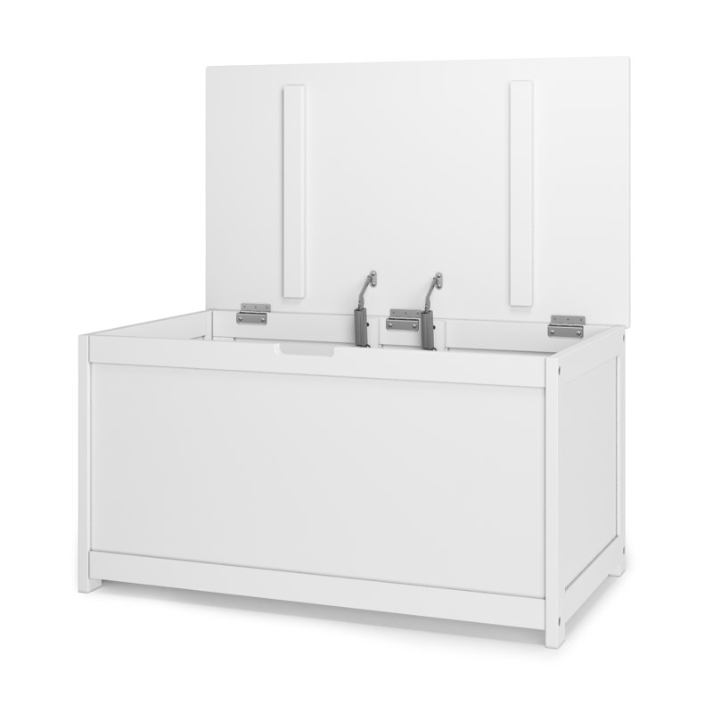 Matte White 33" Wooden Kids Toy Storage Chest