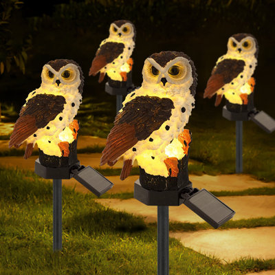 Éclairage solaire hibou de jardin