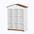 House-Shaped Storage Rack With Nine Storage Compartments, Three-Layer Storage Shelf With Colorblock Design-1715150692