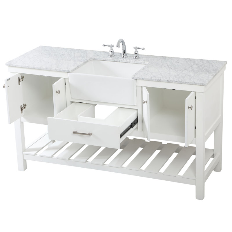 Meuble-lavabo simple 60 po Pelaghia, Blanc