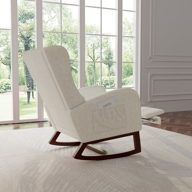 Solid Wood Rocking Chair, Beige