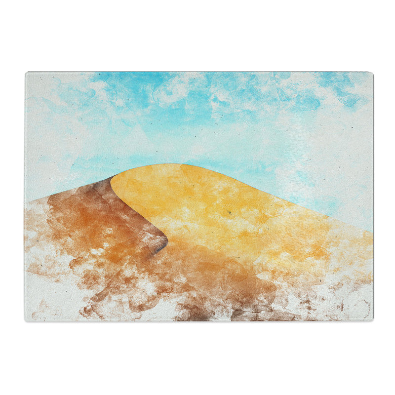 Tempered Glass Desert Sand Dune in Morocco Chopping Board, 20 cm x 28.5 cm