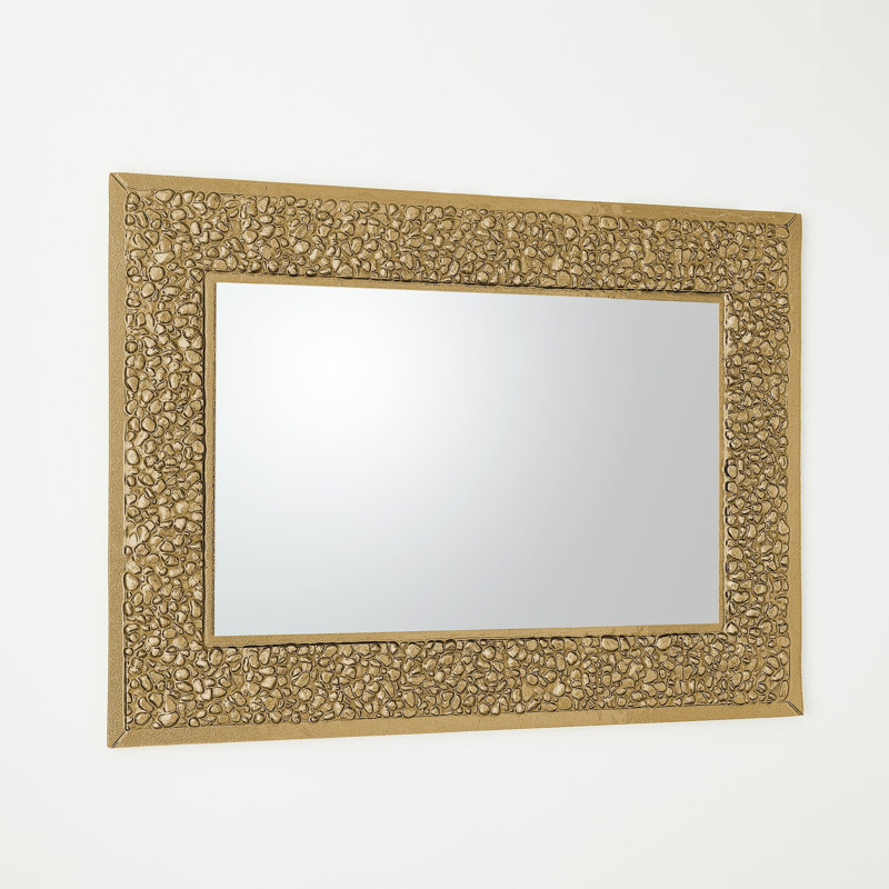 Golden Stone Metal Rectangle Mirror