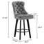 Tabourets pivotants en velours gris foncé, boutons, fabrication, pour bar à la maison, îlot de cuisine, bistro (2 pièces de style bar moderne, maison, (2 unités