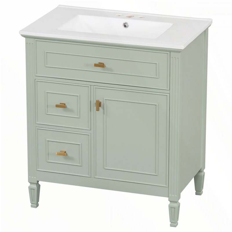 Meuble-lavabo 30 po avec lavabo, Vert