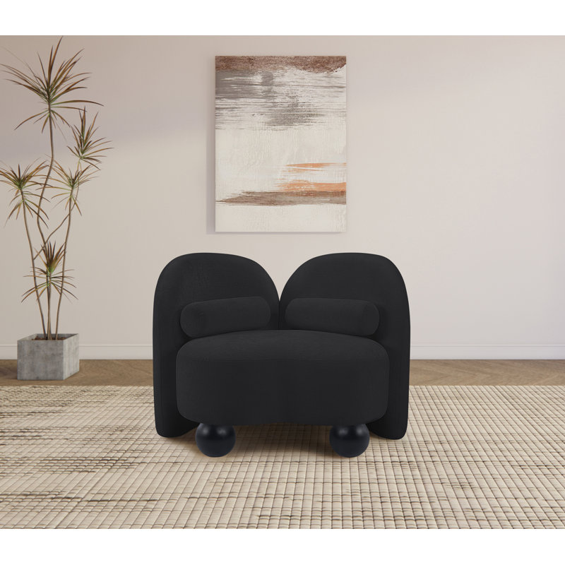 Daphne Upholstered Chair, Black Chenille Fabric
