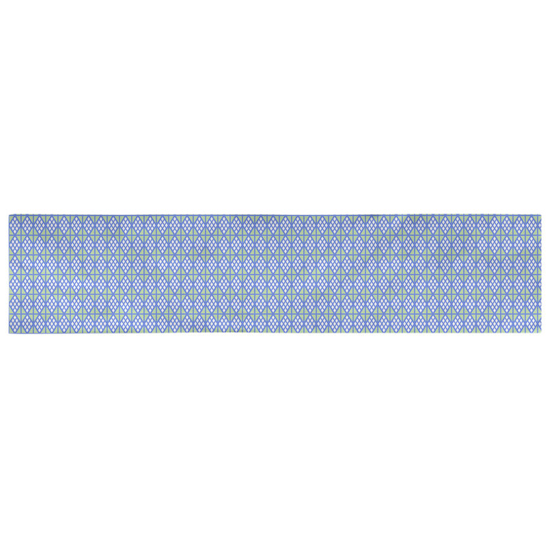 Chemin de table diamants Avicia, 73,5 po x 17,5 po, Poly, Bleu / Vert