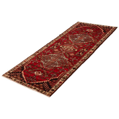 Hand Knotted Anadol Red Wool Rug 3'8" x 9'6"