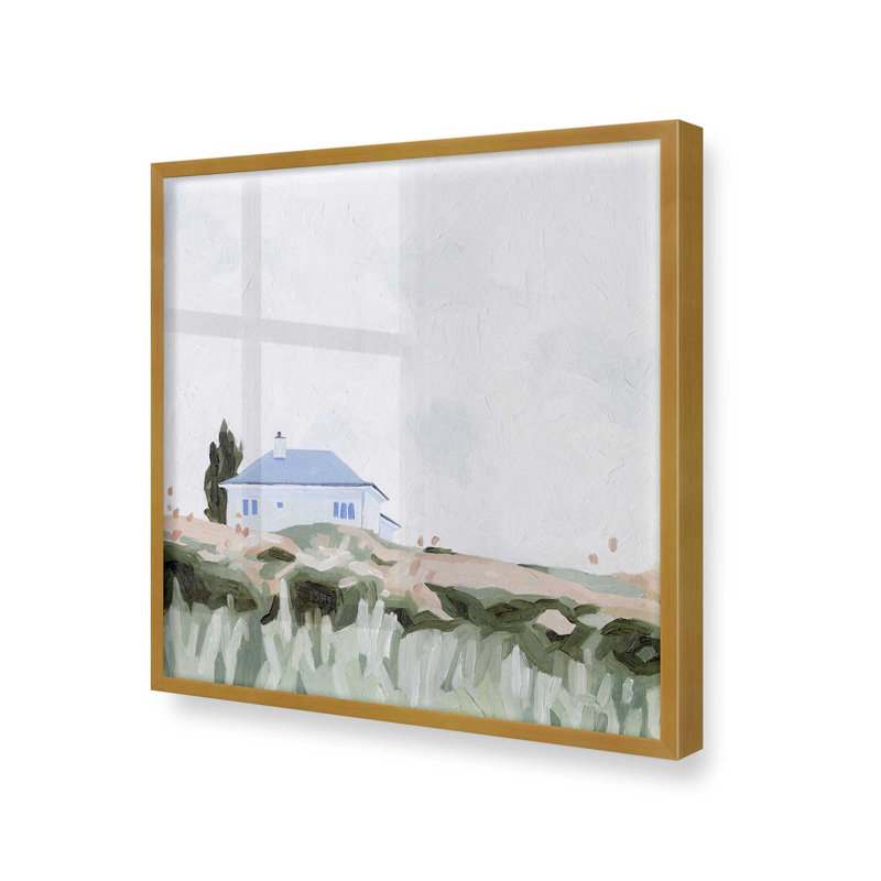 «Seaside Umbrella Harmony I», reproduction, H 21,75 po x l 21,75 po, Quiet Home Escape II, Cadre photo doré simple