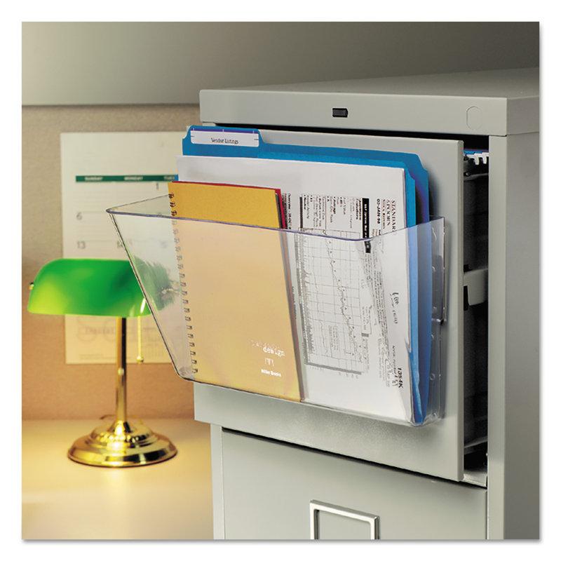 Deflect-o® DocuPocket® Magnetic Wall File Pocket PVC / Vinyl Hanging Files Open