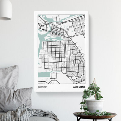 Map Abu Dhabi Uae - Wrapped Canvas