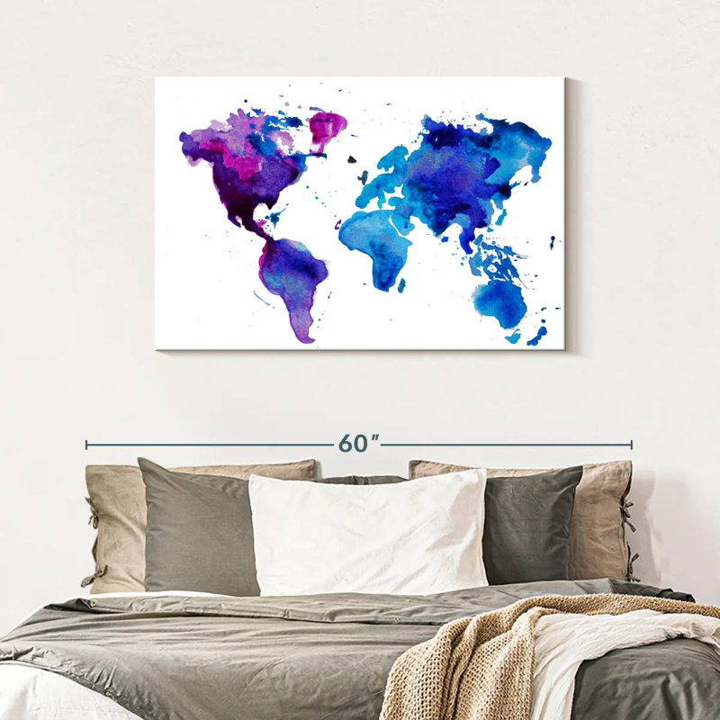 Carte du monde Aliaz Cool Hues, H 30 po x l 45 po