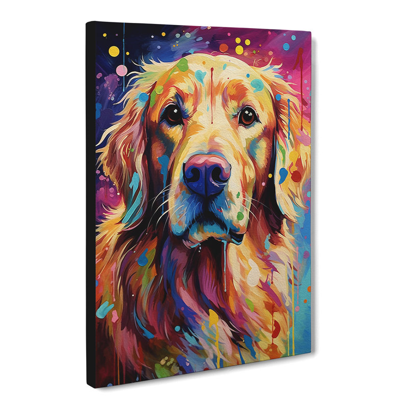 Golden Retriever Abstract - No Frame Print, 76cm H x 50cm W x 3cm D