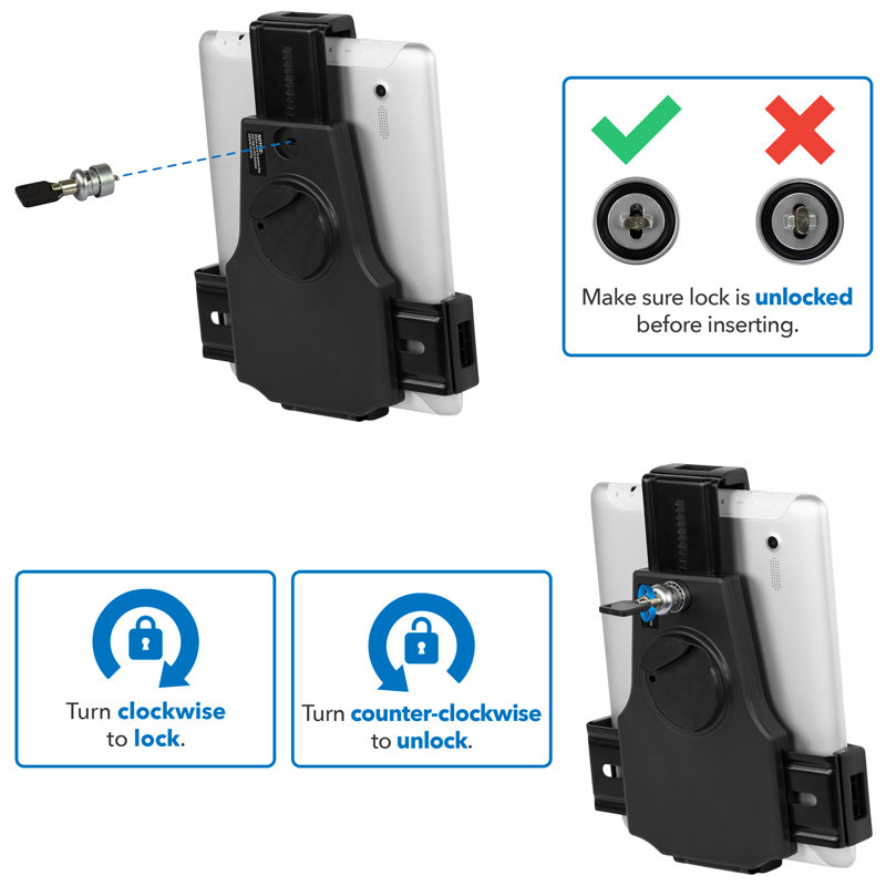 Adjustable Silver and Black Anti-Theft Tablet Floor Stand