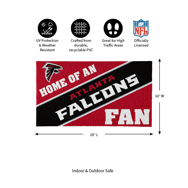 NFL Home of a Fan Team Color Outdoor Doormat, Atlanta Falcons