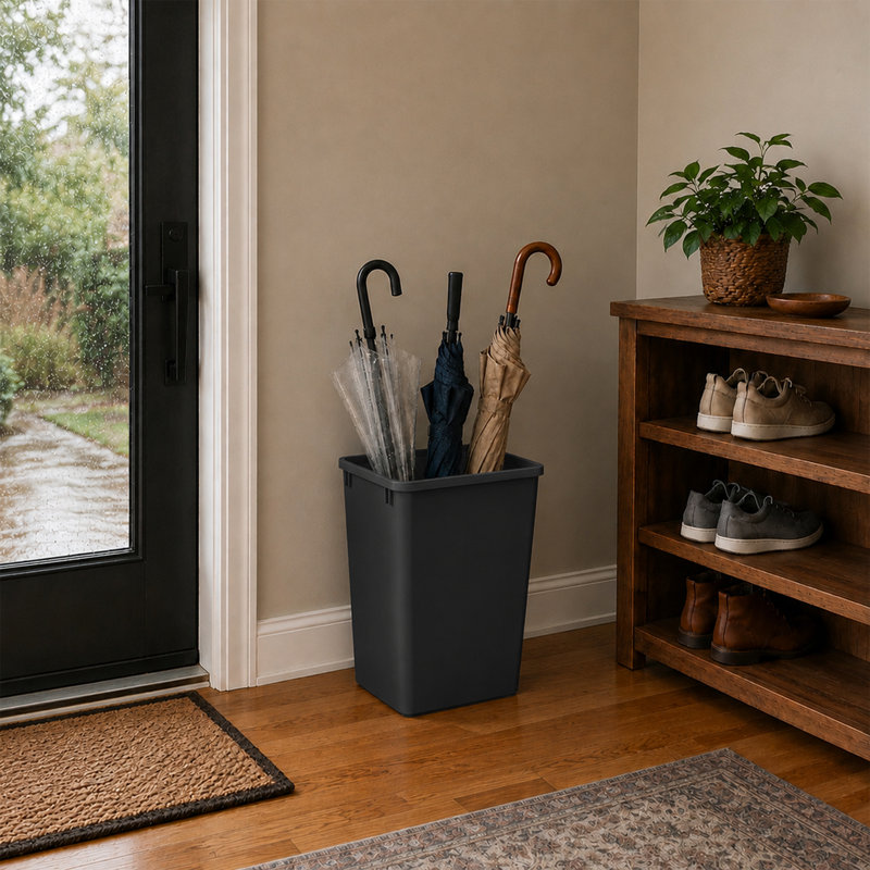 Poubelle pour poubelle pour cuisine, bureau et salle de bain, Ensemble de 2 pièces, Noir