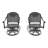 Cast Aluminum Patio Swivel Chair 2PCS With Black Frame And Blue Cushions-1296960854