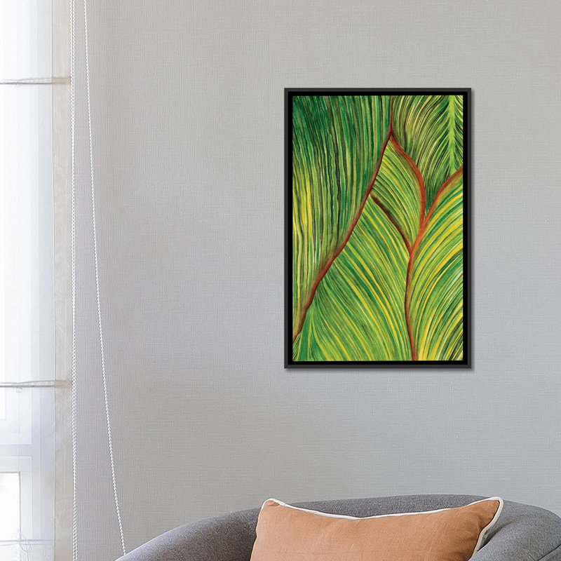«Tropical Crop II», reproduction d'art sur toile, H 26 po x l 18 po x P 1,5 po, Toile avec cadre noir, Pas de tapis