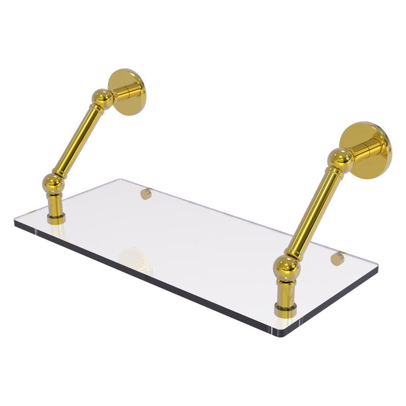 Tablette flottante Dalston, Laiton poli, H 8 po x l 18 po x P 8 po