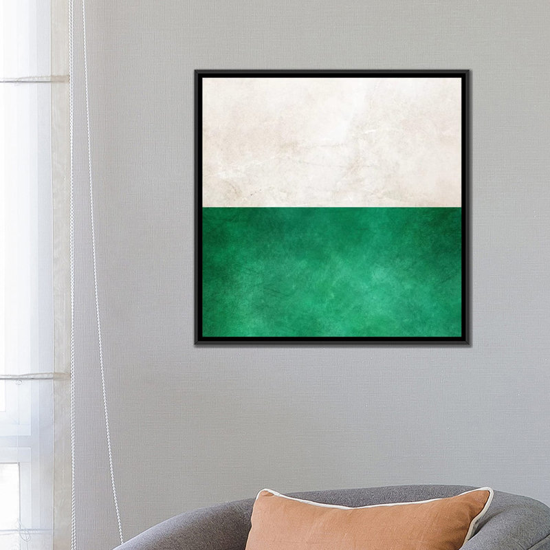 «Pearl And Emerald», impression sur toile, H 18 po x l 18 po x P 1,5 po, Toile avec cadre flottant noir, Pas de tapis