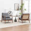 Ensemble de 2 fauteuils rembourrés en bois massif Rayn-47166220