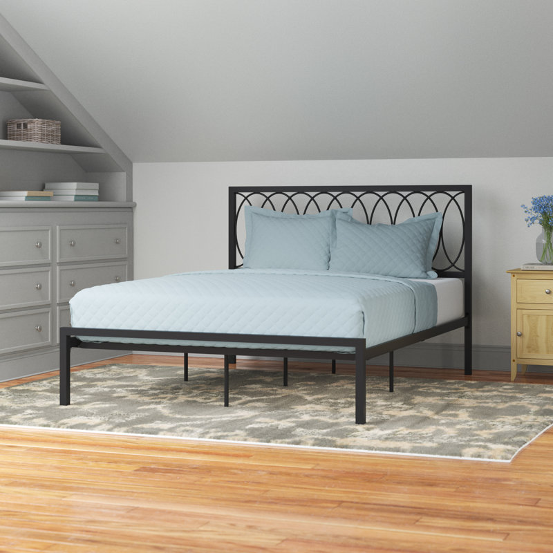 Manzi Metal Open-Frame Bed, Queen, Gray
