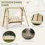 Balancelle de patio en bois massif rustique 2 places 6,5 pi Natural