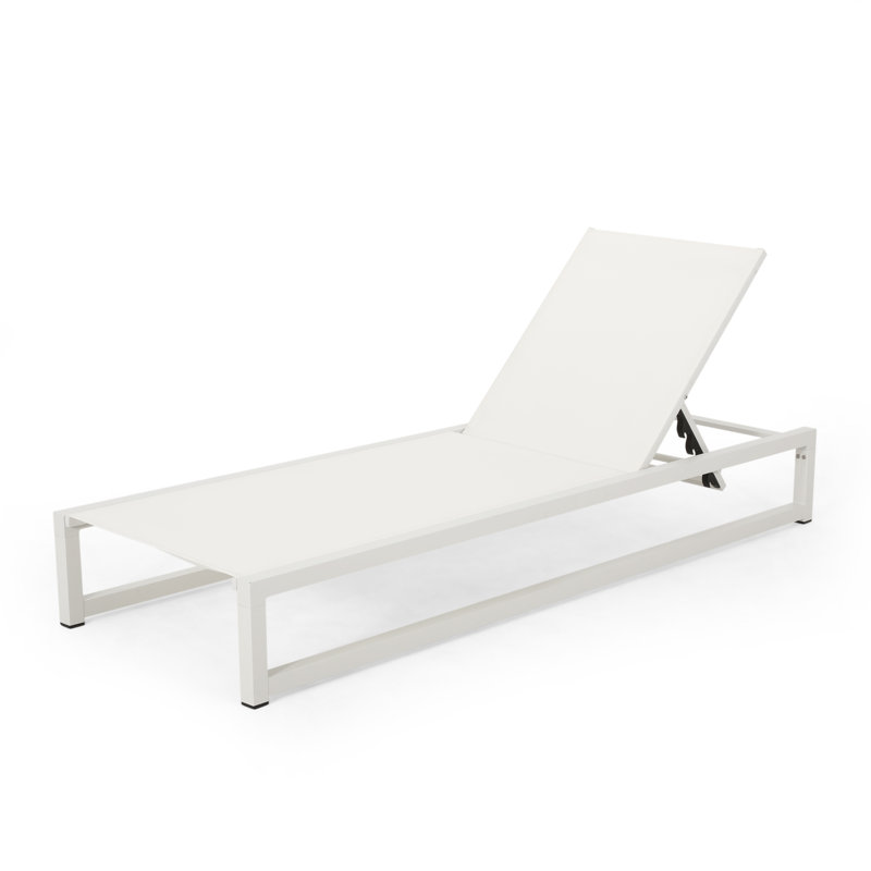 Méridienne inclinable Alliyiah, Crème / Blanc, 1