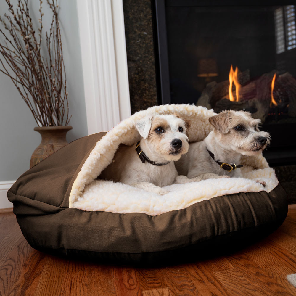 Snoozer Pet Products Snoozer Cozy Cave Luxury Hooded Microsuede