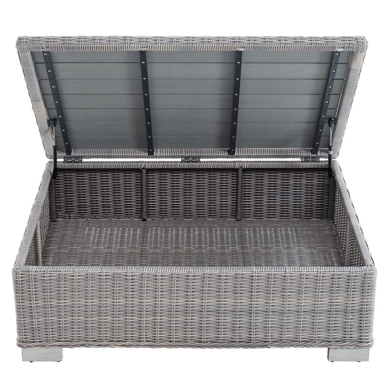 Conway 45" Light Gray Synthetic Wicker Rattan Outdoor Coffee Table