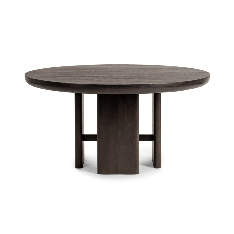 Selena Round Solid Wood Dining Table, Truffle Roast