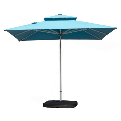 9 Ft. Aluminum Cantilever Tilt Patio Umbrella With Center Pole, Lake Blue (Base Not Included)