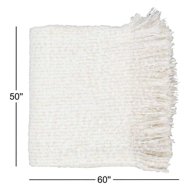 Jeté Luma, Blanc / Beige