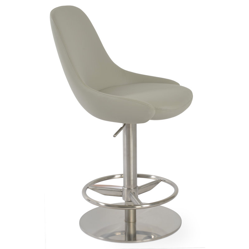 Gazel Swivel 37.5 - 46.5" Bar Stool, Light Gray