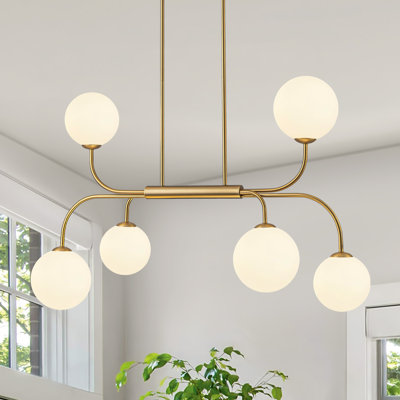 6-Light Dimmable Sputnik Modern Linear Chandelier