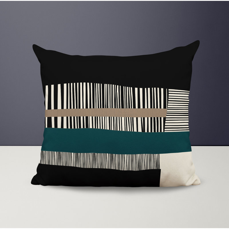 Jeté carré / extérieur en polyester Chamu, 16 po x 16 po, Émeraude