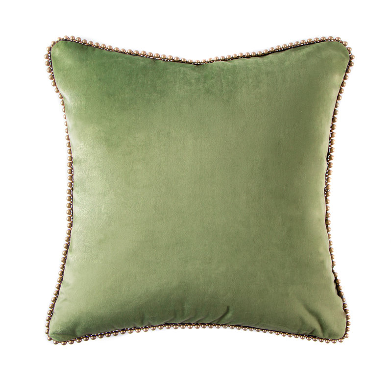 Coussin décoratif en velours, Vert clair, Housse de coussin et insert
