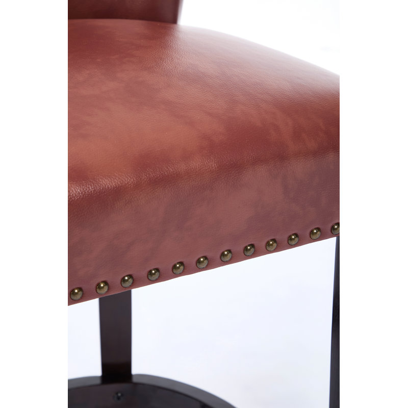 Ensemble de 2 tabourets de bar, cuir et bois