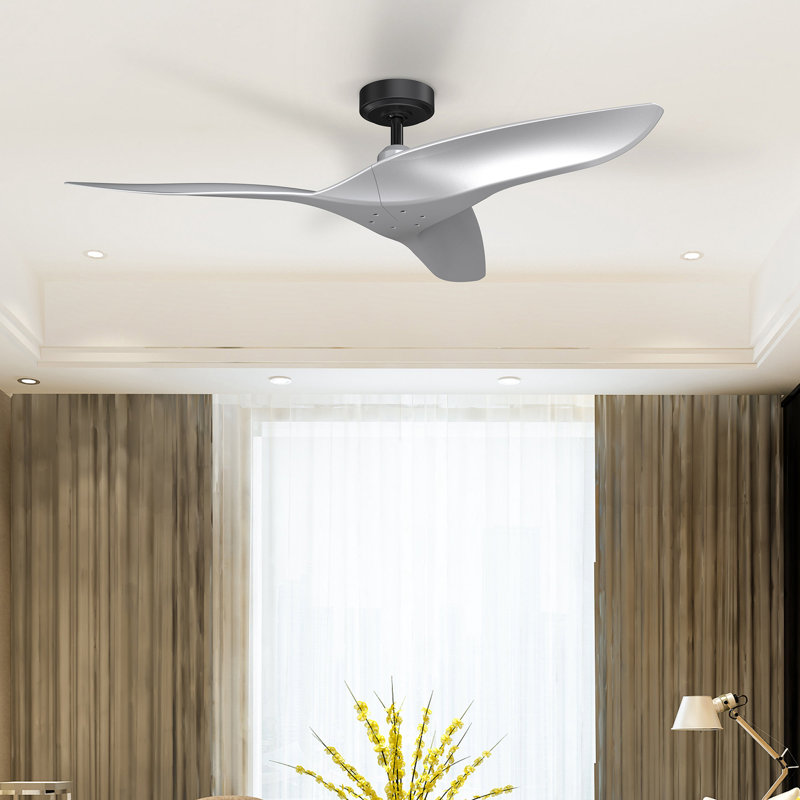 Ventilateur de plafond à 3 pales avec tige verticale Anesca, Argent
