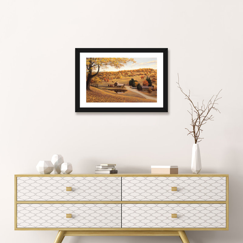 «Vermont Farm», reproduction de photo, H 16 po x l 24 po x P 1 po, Papier noir