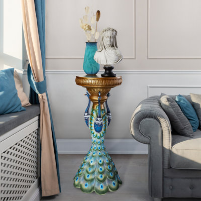 33'' Tall Great Ruler Peacock End Table