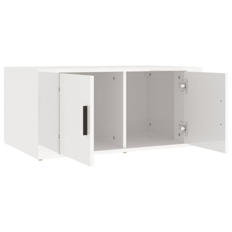 Nyzair Solid Coffee Table with Storage, High Gloss White