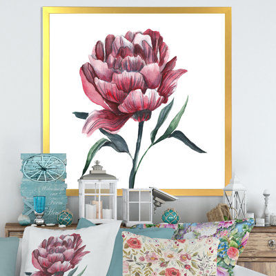 Fleur de pivoine rouge rétro
