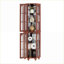 Vitrine d'angle avec 4 tablettes réglables en verre trempé et système d'éclairage-1831205742