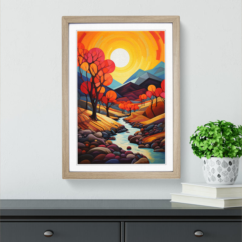 Landscape Orphism No.3 - Framed Print, 64cm H x 46cm W x 2" D, Oak Framed